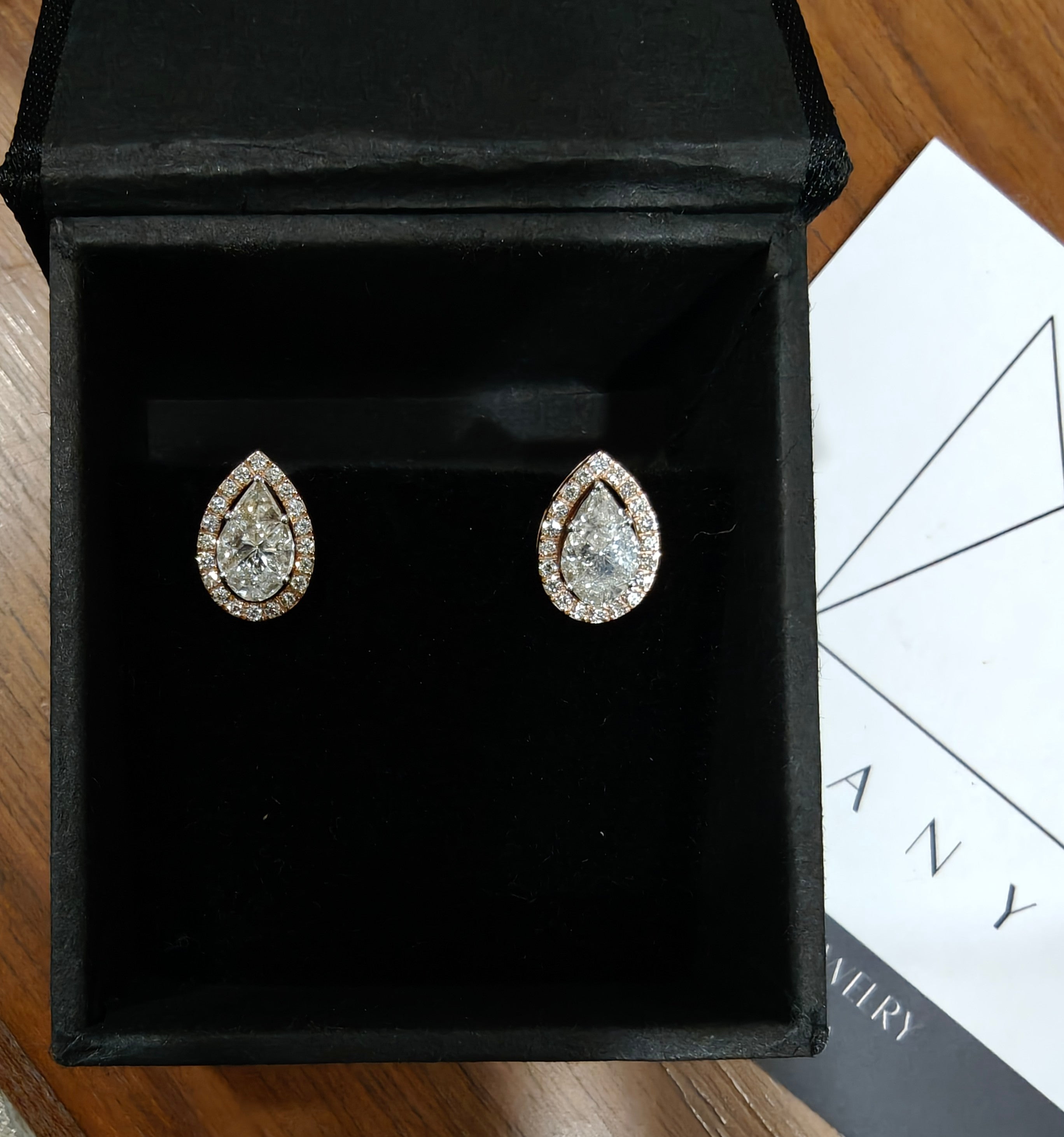 Illusion Setting Pear Studs