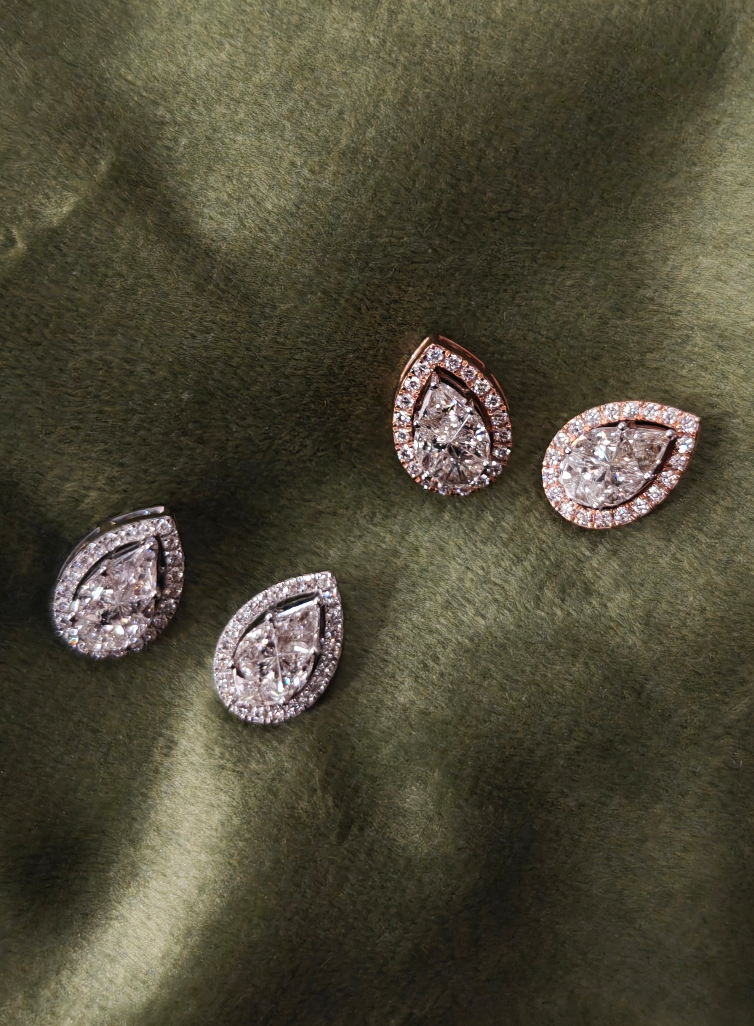 Illusion Setting Pear Studs