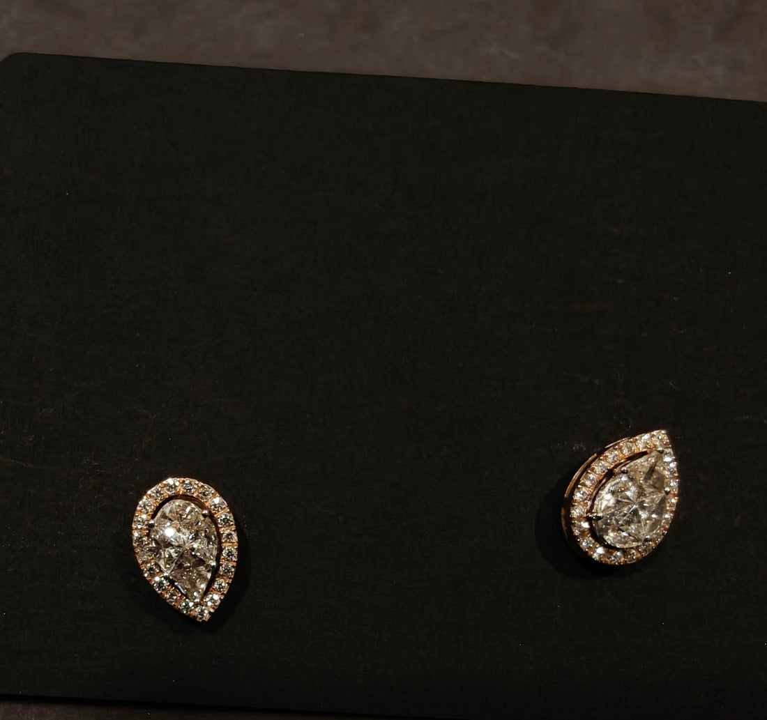 Illusion Setting Pear Studs