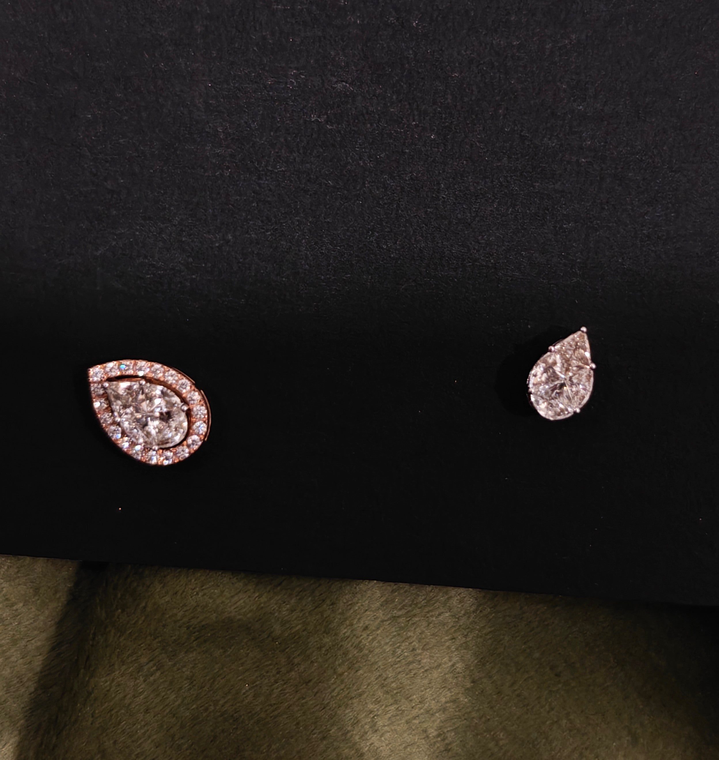 Illusion Setting Pear Studs