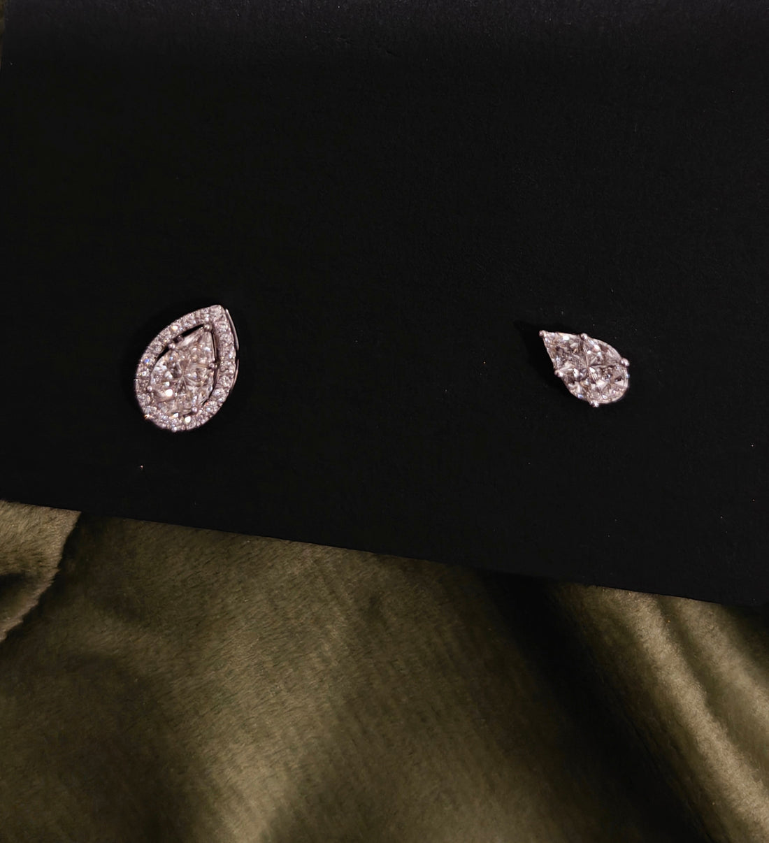 Illusion Setting Pear Studs