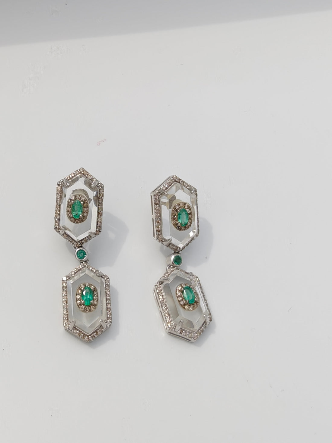 Moon Crystal Emerald Earrings